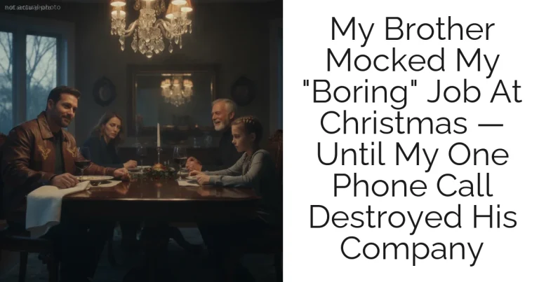 My Brother Mocked My "Boring" Job At Christmas — Until My One Phone Call Destroyed His Company
