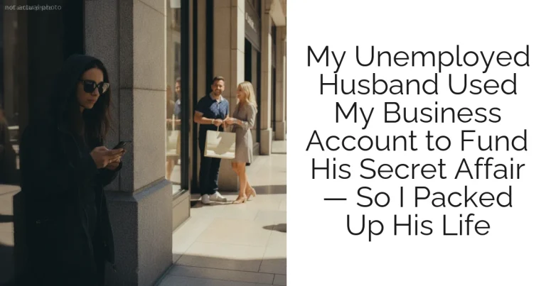 My Unemployed Husband Used My Business Account to Fund His Secret Affair — So I Packed Up His Life