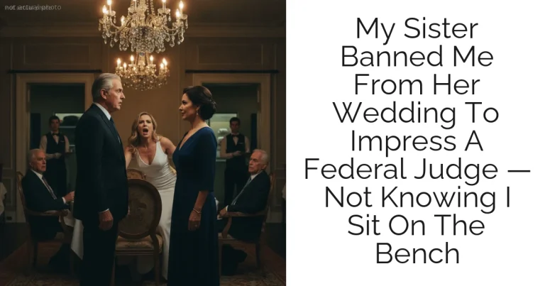 My Sister Banned Me From Her Wedding To Impress A Federal Judge — Not Knowing I Sit On The Bench