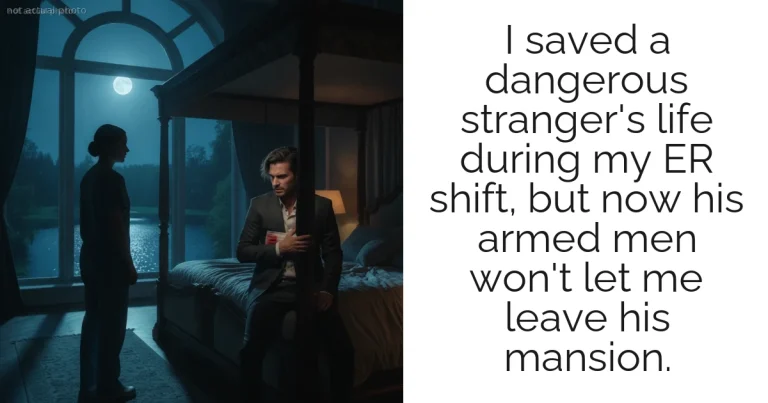I saved a dangerous stranger's life during my ER shift, but now his armed men won't let me leave his mansion.