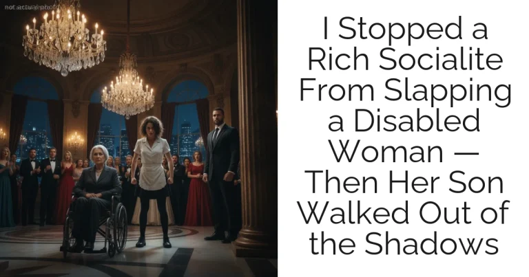 I Stopped a Rich Socialite From Slapping a Disabled Woman — Then Her Son Walked Out of the Shadows