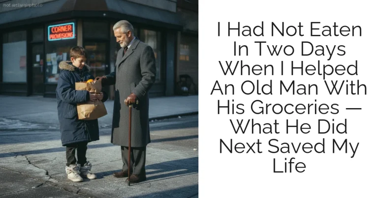 I Had Not Eaten In Two Days When I Helped An Old Man With His Groceries — What He Did Next Saved My Life