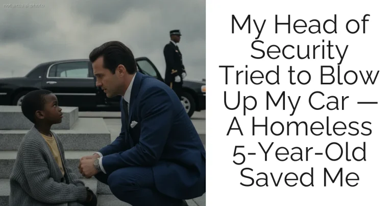 My Head of Security Tried to Blow Up My Car — A Homeless 5-Year-Old Saved Me