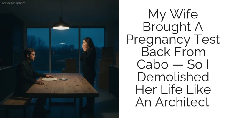 My Wife Brought A Pregnancy Test Back From Cabo — So I Demolished Her Life Like An Architect