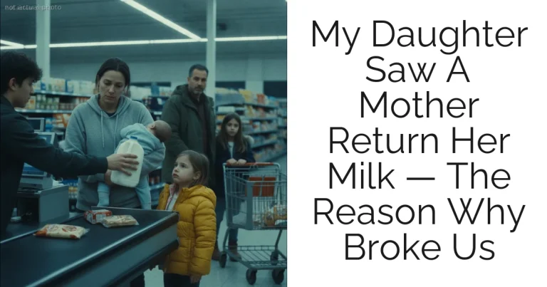 My Daughter Saw A Mother Return Her Milk — The Reason Why Broke Us