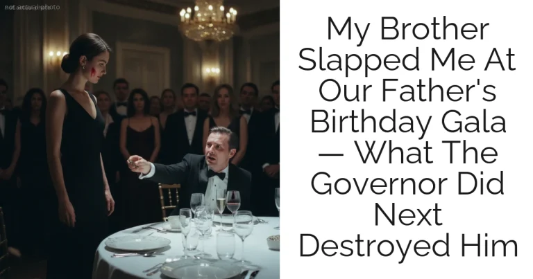 My Brother Slapped Me At Our Father's Birthday Gala — What The Governor Did Next Destroyed Him