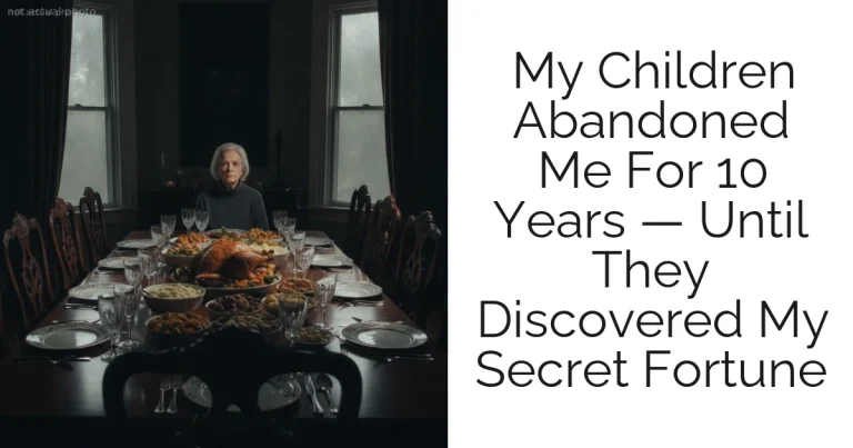 My Children Abandoned Me For 10 Years — Until They Discovered My Secret Fortune