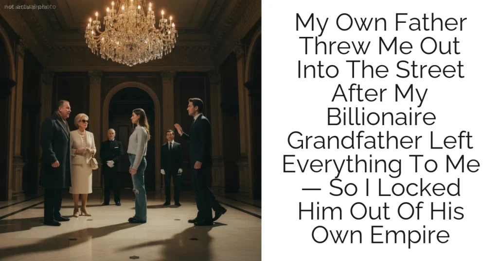My Own Father Threw Me Out Into The Street After My Billionaire Grandfather Left Everything To Me — So I Locked Him Out Of His Own Empire
