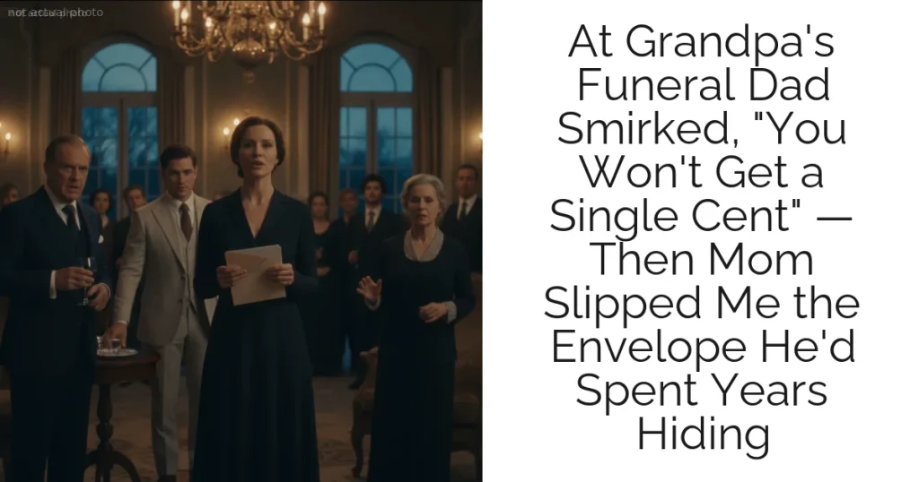 At Grandpa's Funeral Dad Smirked, "You Won't Get a Single Cent" — Then Mom Slipped Me the Envelope He'd Spent Years Hiding