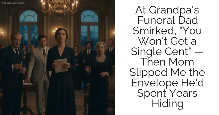 At Grandpa's Funeral Dad Smirked, "You Won't Get a Single Cent" — Then Mom Slipped Me the Envelope He'd Spent Years Hiding