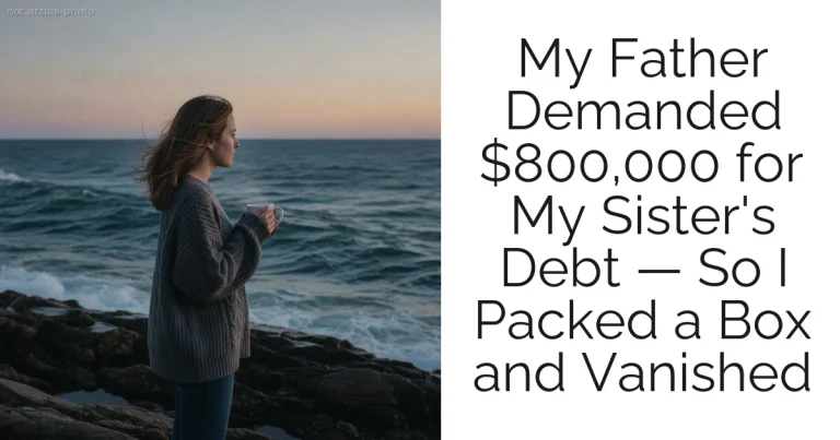 My Father Demanded $800,000 for My Sister's Debt — So I Packed a Box and Vanished
