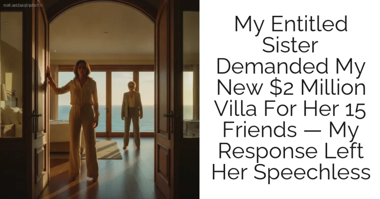 My Entitled Sister Demanded My New $2 Million Villa For Her 15 Friends — My Response Left Her Speechless