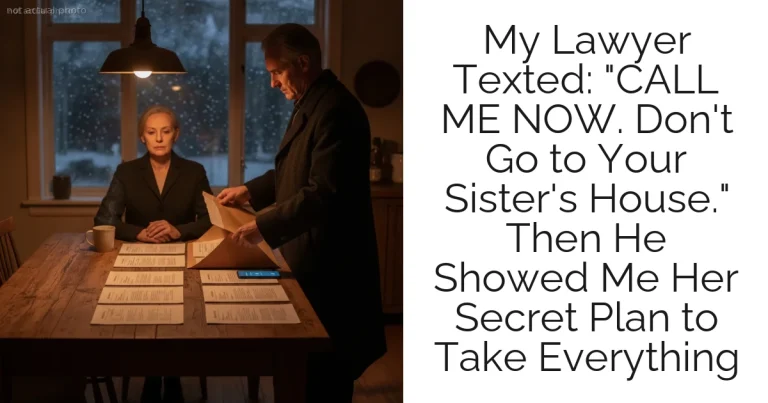 My Lawyer Texted: "CALL ME NOW. Don't Go to Your Sister's House." Then He Showed Me Her Secret Plan to Take Everything