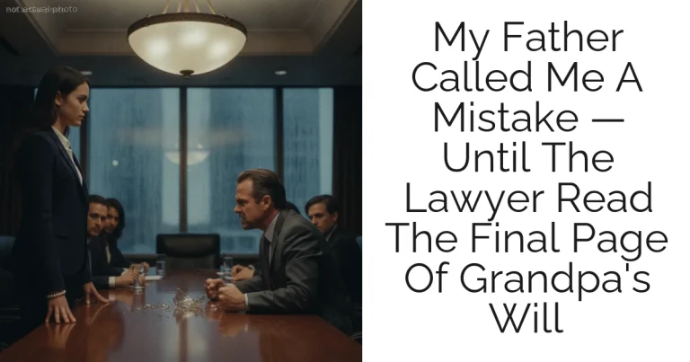 My Father Called Me A Mistake — Until The Lawyer Read The Final Page Of Grandpa's Will