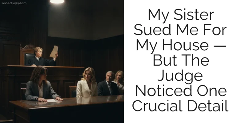 My Sister Sued Me For My House — But The Judge Noticed One Crucial Detail