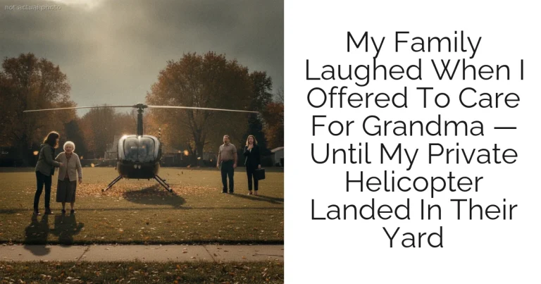 My Family Laughed When I Offered To Care For Grandma — Until My Private Helicopter Landed In Their Yard