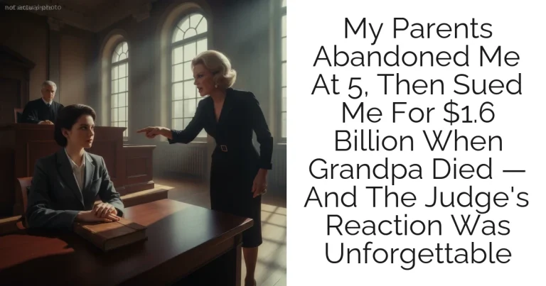 My Parents Abandoned Me At 5, Then Sued Me For $1.6 Billion When Grandpa Died — And The Judge's Reaction Was Unforgettable