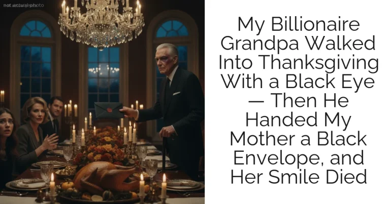 My Billionaire Grandpa Walked Into Thanksgiving With a Black Eye — Then He Handed My Mother a Black Envelope, and Her Smile Died