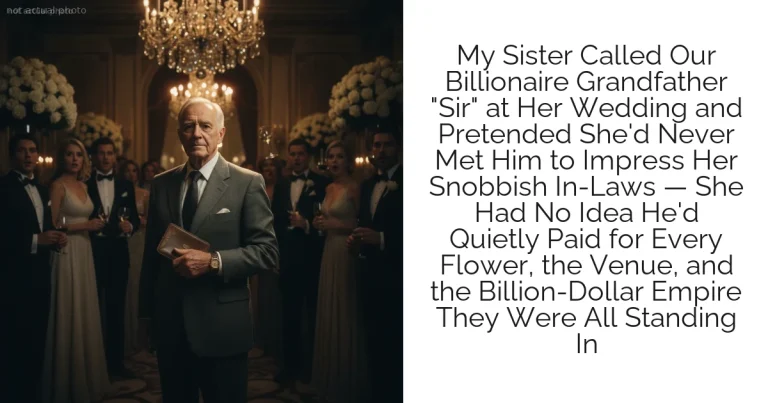 My Sister Called Our Billionaire Grandfather "Sir" at Her Wedding and Pretended She'd Never Met Him to Impress Her Snobbish In-Laws — She Had No Idea He'd Quietly Paid for Every Flower, the Venue, and the Billion-Dollar Empire They Were All Standing In