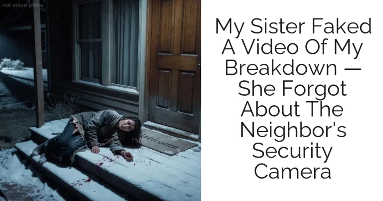 My Sister Faked A Video Of My Breakdown — She Forgot About The Neighbor's Security Camera