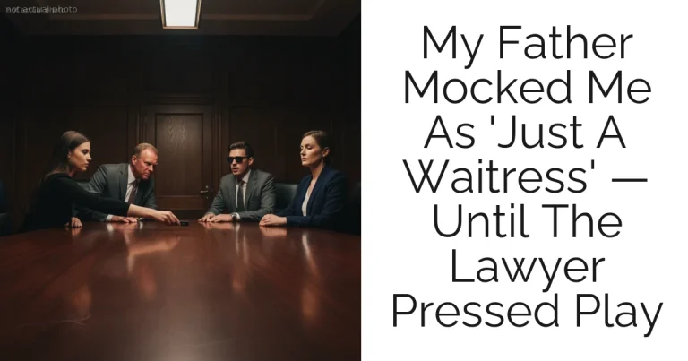 My Father Mocked Me As 'Just A Waitress' — Until The Lawyer Pressed Play