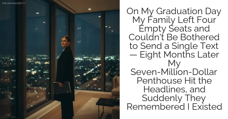 On My Graduation Day My Family Left Four Empty Seats and Couldn't Be Bothered to Send a Single Text — Eight Months Later My Seven-Million-Dollar Penthouse Hit the Headlines, and Suddenly They Remembered I Existed