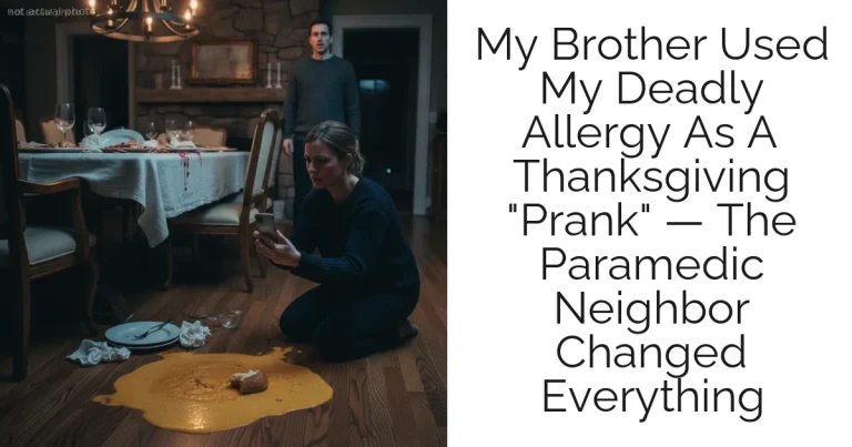 My Brother Used My Deadly Allergy As A Thanksgiving "Prank" — The Paramedic Neighbor Changed Everything