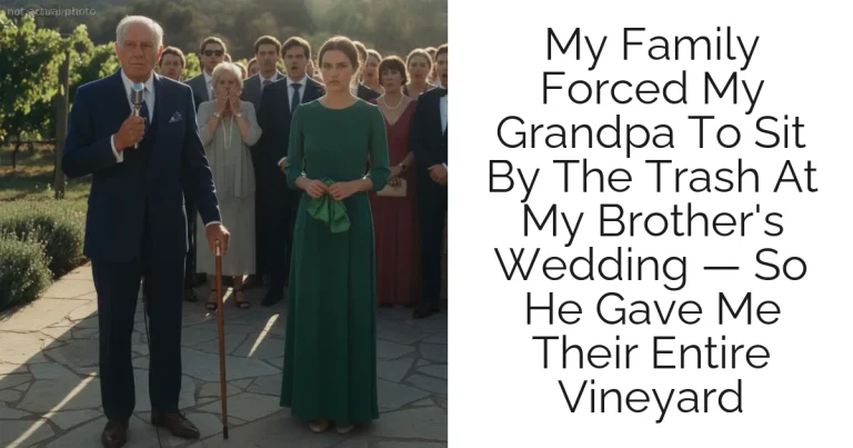 My Family Forced My Grandpa To Sit By The Trash At My Brother's Wedding — So He Gave Me Their Entire Vineyard