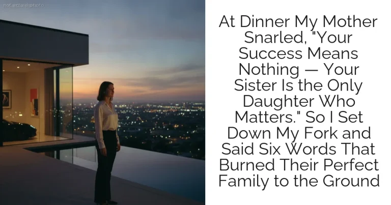 At Dinner My Mother Snarled, "Your Success Means Nothing — Your Sister Is the Only Daughter Who Matters." So I Set Down My Fork and Said Six Words That Burned Their Perfect Family to the Ground