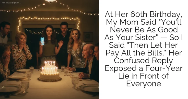 At Her 60th Birthday, My Mom Said "You'll Never Be As Good As Your Sister" — So I Said "Then Let Her Pay All the Bills." Her Confused Reply Exposed a Four-Year Lie in Front of Everyone