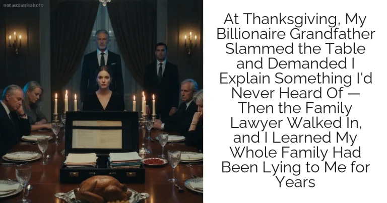At Thanksgiving, My Billionaire Grandfather Slammed the Table and Demanded I Explain Something I'd Never Heard Of — Then the Family Lawyer Walked In, and I Learned My Whole Family Had Been Lying to Me for Years