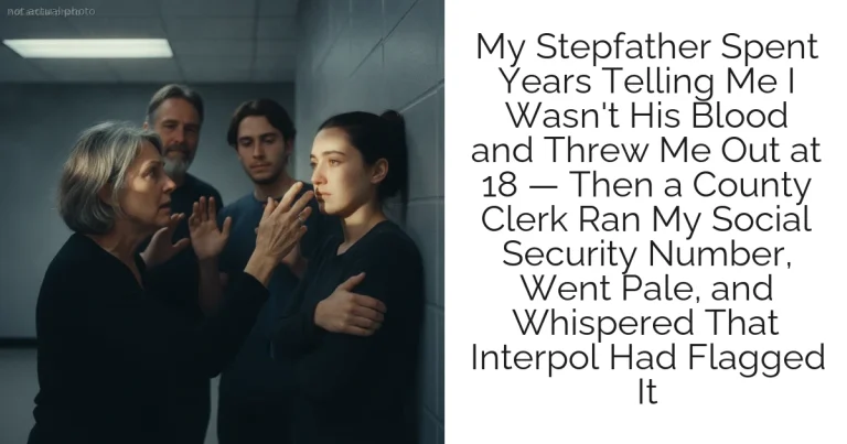 My Stepfather Spent Years Telling Me I Wasn't His Blood and Threw Me Out at 18 — Then a County Clerk Ran My Social Security Number, Went Pale, and Whispered That Interpol Had Flagged It