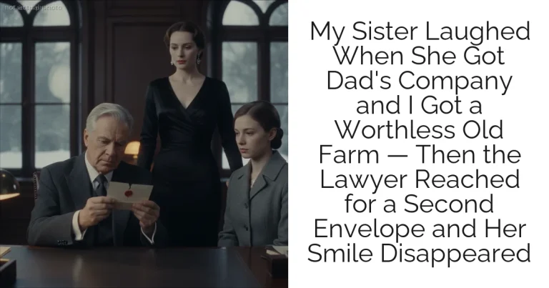 My Sister Laughed When She Got Dad's Company and I Got a Worthless Old Farm — Then the Lawyer Reached for a Second Envelope and Her Smile Disappeared