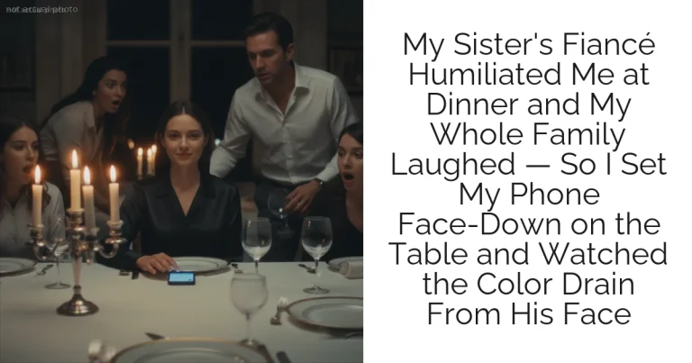 My Sister's Fiancé Humiliated Me at Dinner and My Whole Family Laughed — So I Set My Phone Face-Down on the Table and Watched the Color Drain From His Face