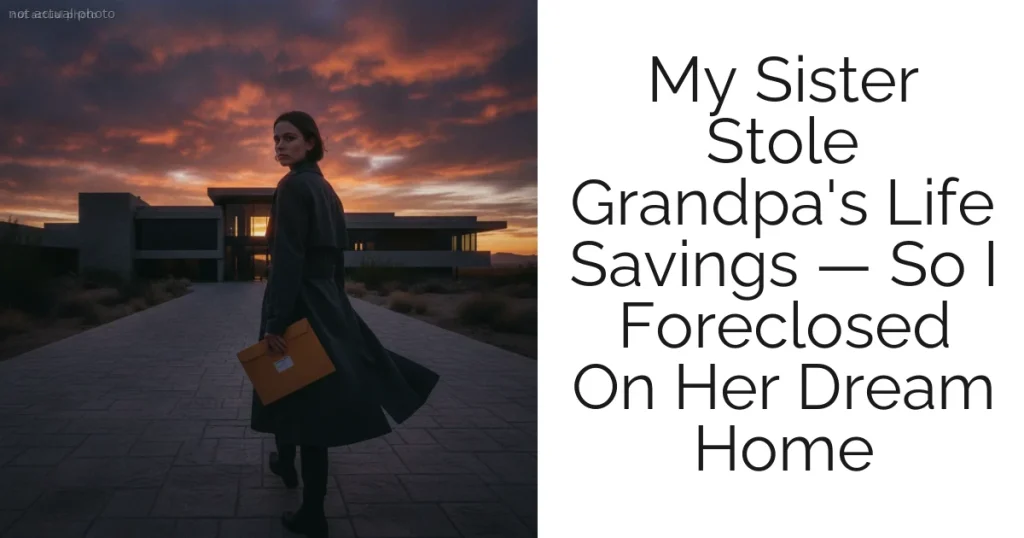My Sister Stole Grandpa's Life Savings — So I Foreclosed On Her Dream Home