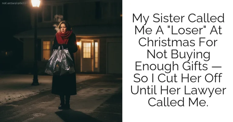 My Sister Called Me A "Loser" At Christmas For Not Buying Enough Gifts — So I Cut Her Off Until Her Lawyer Called Me.