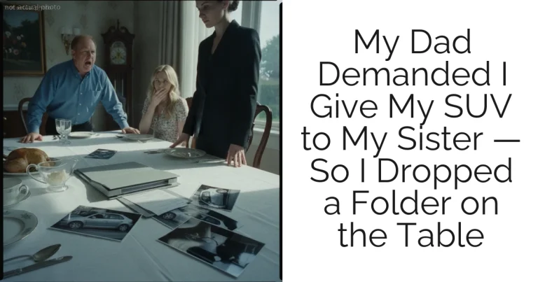 My Dad Demanded I Give My SUV to My Sister — So I Dropped a Folder on the Table