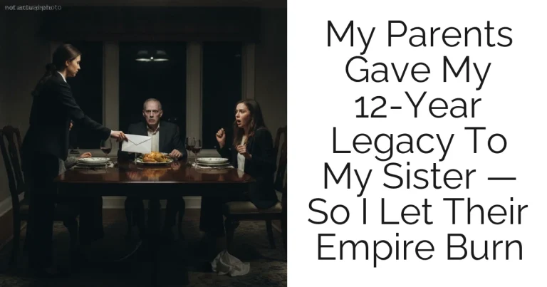 My Parents Gave My 12-Year Legacy To My Sister — So I Let Their Empire Burn