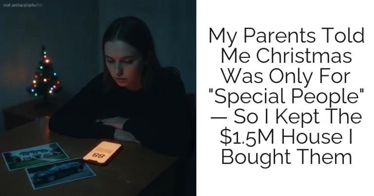 My Parents Told Me Christmas Was Only For "Special People" — So I Kept The $1.5M House I Bought Them