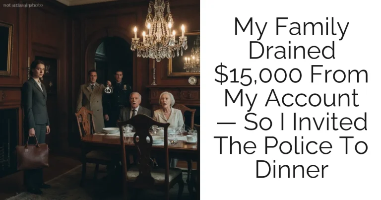 My Family Drained $15,000 From My Account — So I Invited The Police To Dinner
