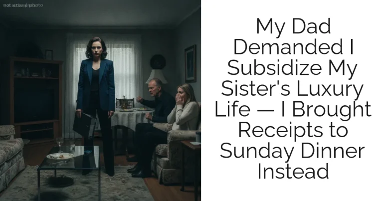 My Dad Demanded I Subsidize My Sister's Luxury Life — I Brought Receipts to Sunday Dinner Instead