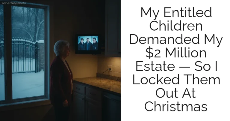 My Entitled Children Demanded My $2 Million Estate — So I Locked Them Out At Christmas