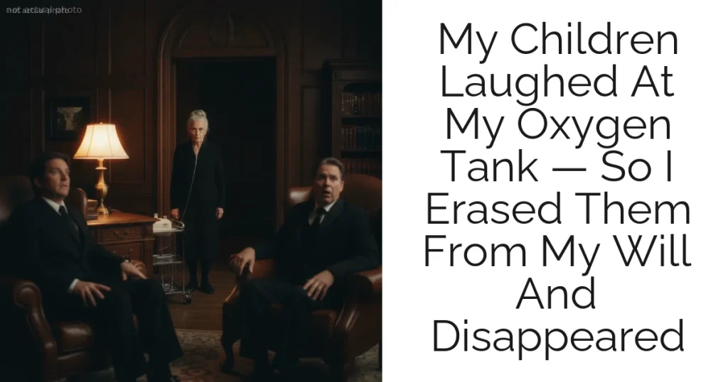 My Children Laughed At My Oxygen Tank — So I Erased Them From My Will And Disappeared