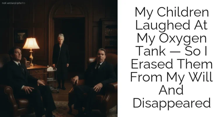 My Children Laughed At My Oxygen Tank — So I Erased Them From My Will And Disappeared
