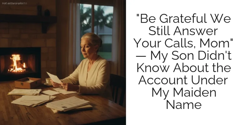 "Be Grateful We Still Answer Your Calls, Mom" — My Son Didn't Know About the Account Under My Maiden Name