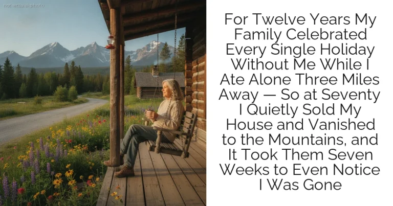 For Twelve Years My Family Celebrated Every Single Holiday Without Me While I Ate Alone Three Miles Away — So at Seventy I Quietly Sold My House and Vanished to the Mountains, and It Took Them Seven Weeks to Even Notice I Was Gone