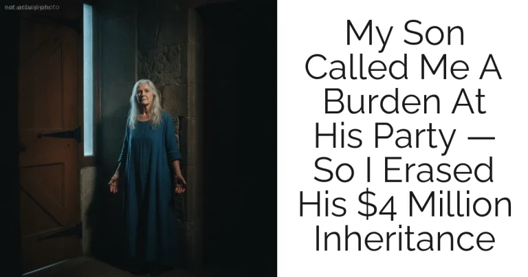 My Son Called Me A Burden At His Party — So I Erased His $4 Million Inheritance