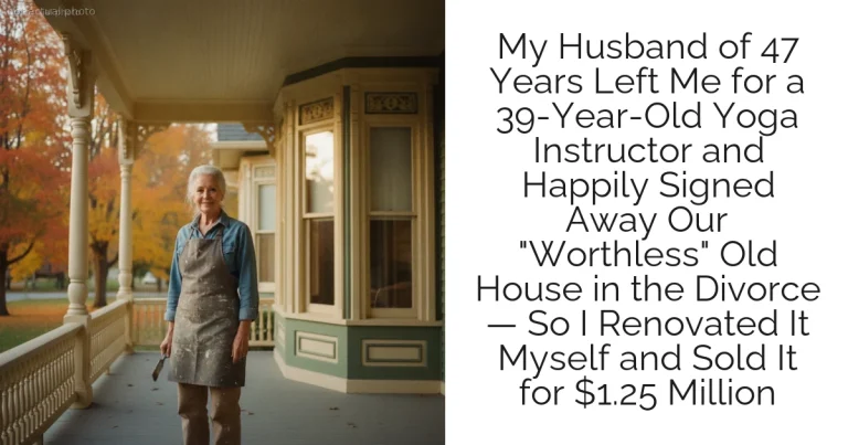 My Husband of 47 Years Left Me for a 39-Year-Old Yoga Instructor and Happily Signed Away Our "Worthless" Old House in the Divorce — So I Renovated It Myself and Sold It for $1.25 Million