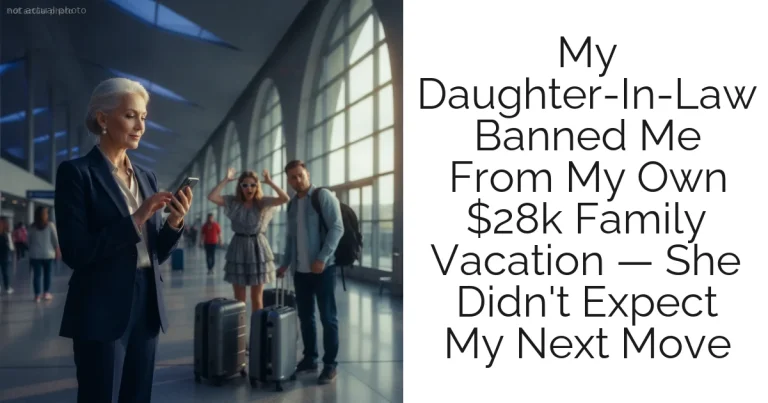My Daughter-In-Law Banned Me From My Own $28k Family Vacation — She Didn't Expect My Next Move