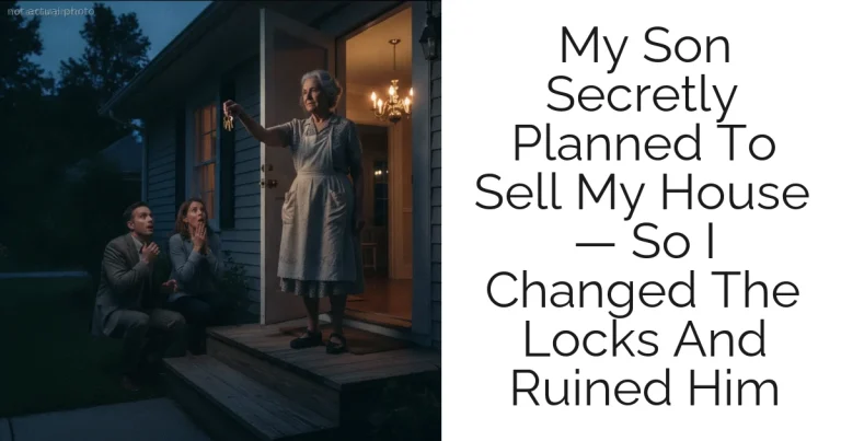 My Son Secretly Planned To Sell My House — So I Changed The Locks And Ruined Him